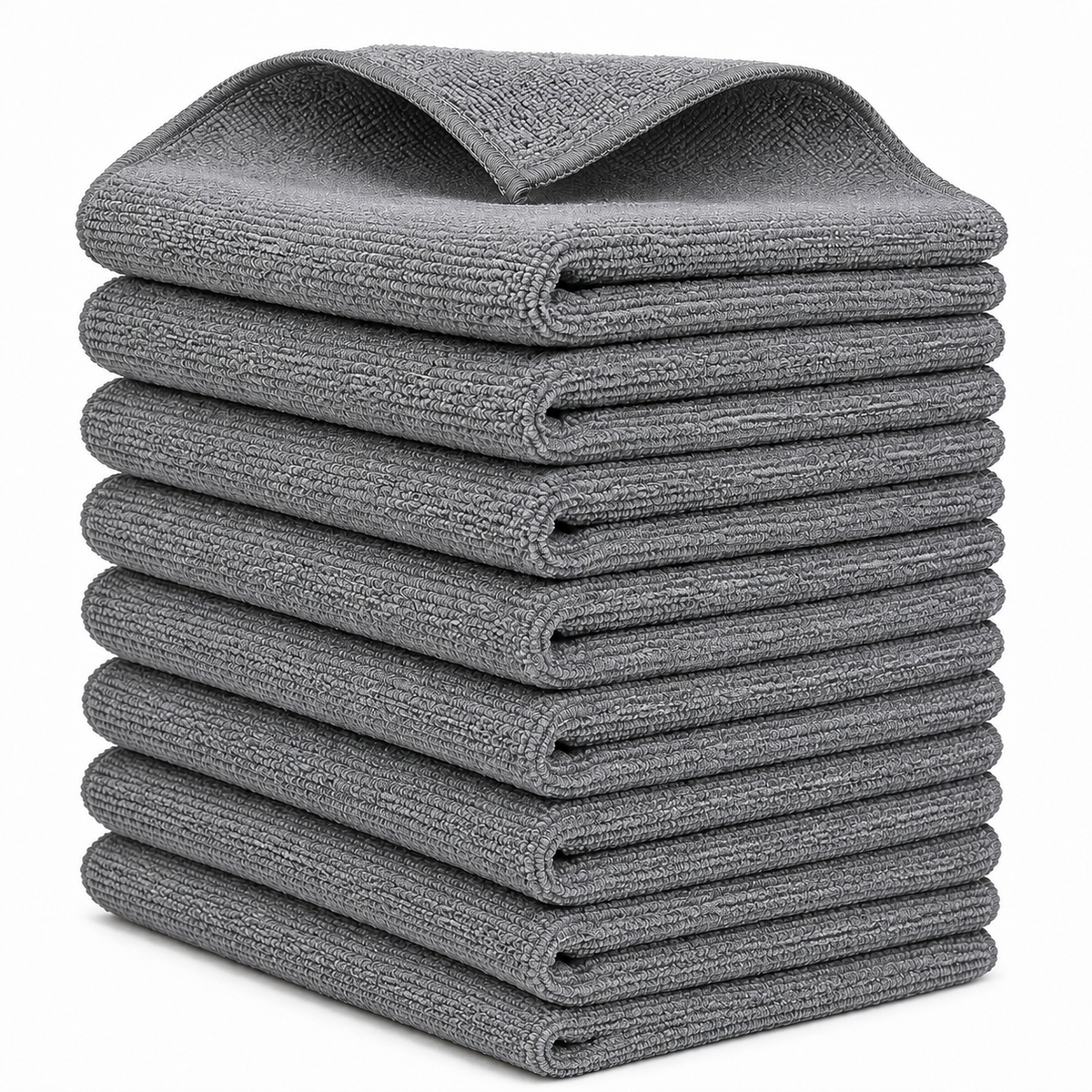 Microfiber Cleaning Cloths 8 Pack. Reusable Soft Absorbent Lint-Free Cleaning Towels for Kitchen, Car, Glass.