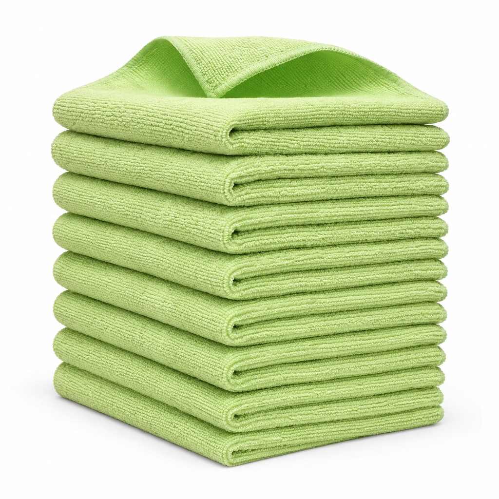 Microfiber Cleaning Cloths 8 Pack. Reusable Soft Absorbent Lint-Free Cleaning Towels for Kitchen, Car, Glass.