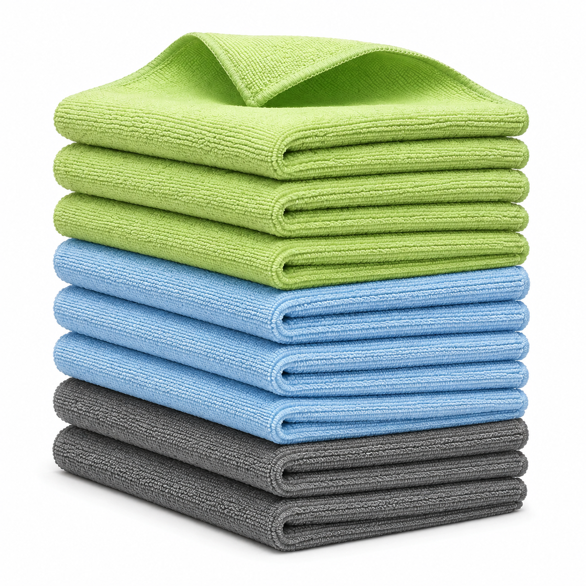 Microfiber Cleaning Cloths 8 Pack. Reusable Soft Absorbent Lint-Free Cleaning Towels for Kitchen, Car, Glass.