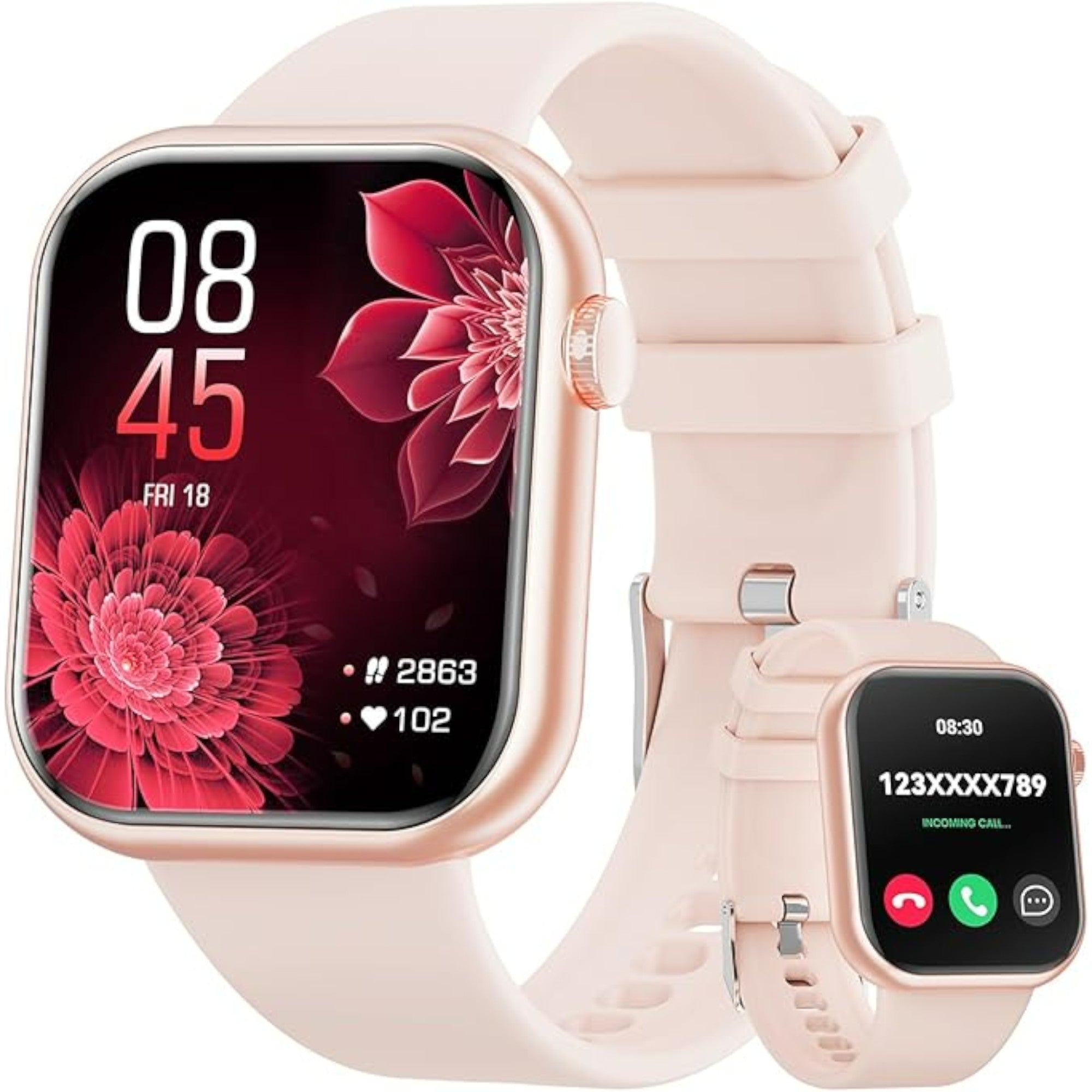 Smartwatch for Men and Women, 1.83-inch HD Display, Heart Rate Monitoring, Voice Assistant, Bluetooth Calling, Factory Ready Smartwatch,